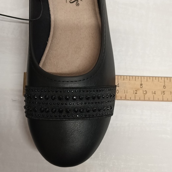 NWT Harborsides low wedge ballet flat 8.5 comfort Ballerina dressy black shoes - Picture 10 of 11